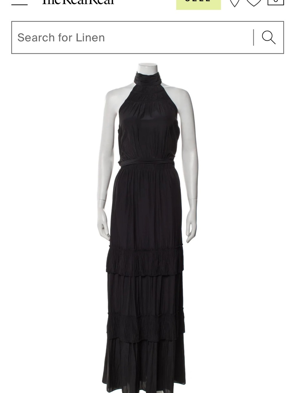 Ramy Brook Black Mock Neck Tiered Maxi Dress